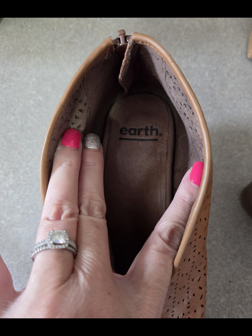 Earth Shoes Women's Brown Peep-Toe Ankle Booties - Picture 7 of 15